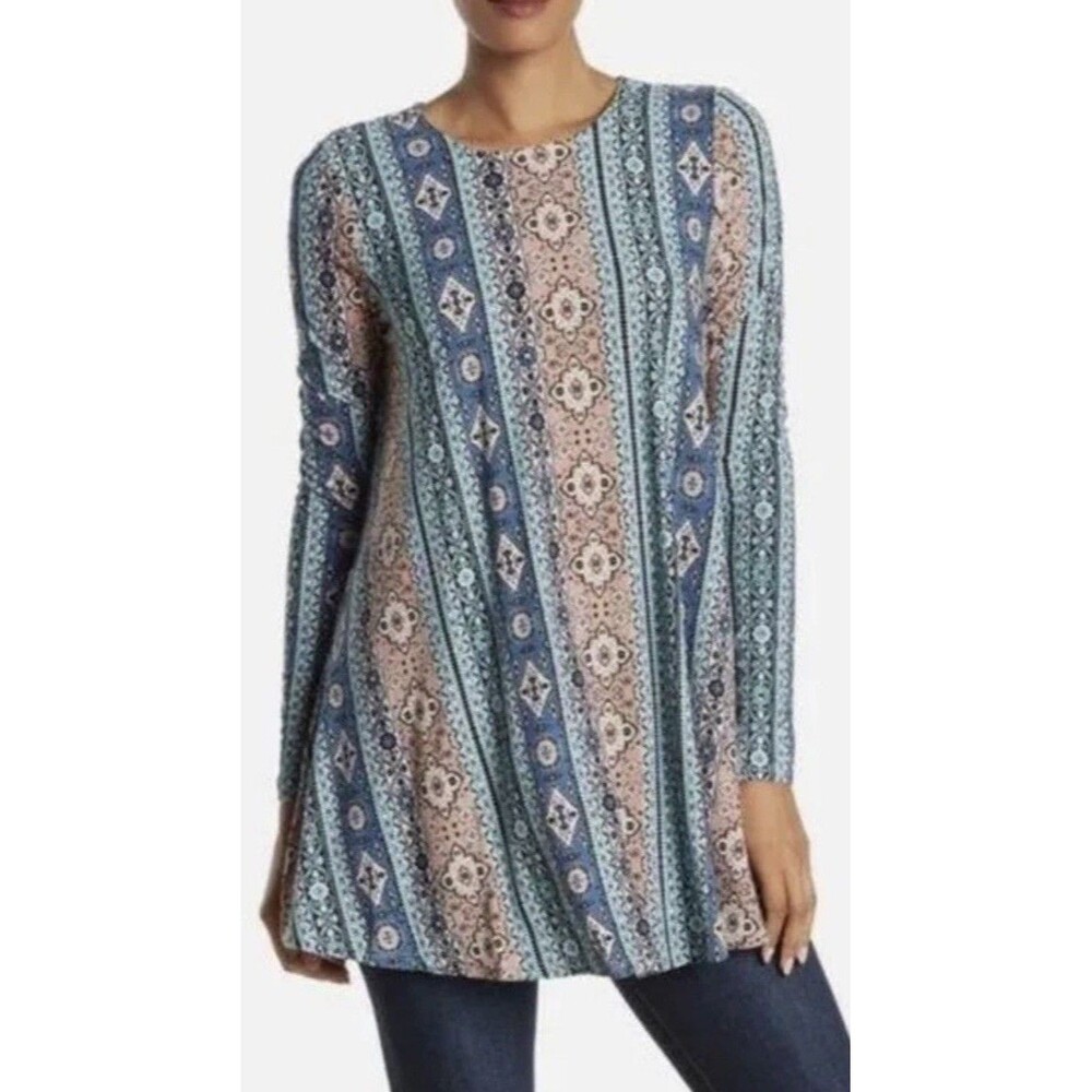 Show Me Your Mumu Tyler L/S Lucky Charmer Tunic Boho Top Mini Dress Size S